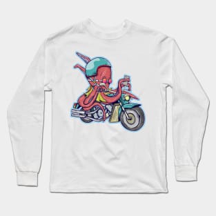 Octopus riding a motorcycle Long Sleeve T-Shirt